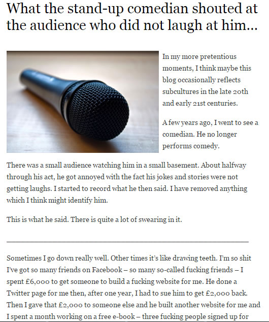 John Fleming Blog about My Rant