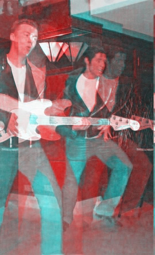 Billy Watson miming Those Magic Changes in a Grease stage show